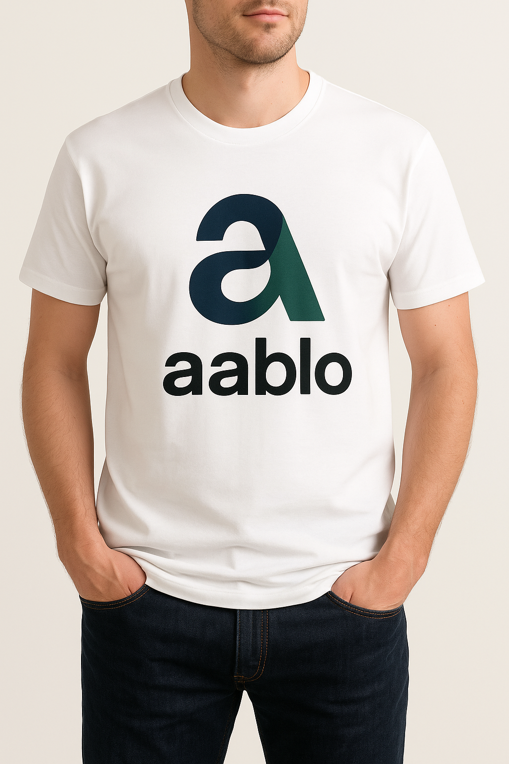 Aablo Premium Logo T-Shirt – White